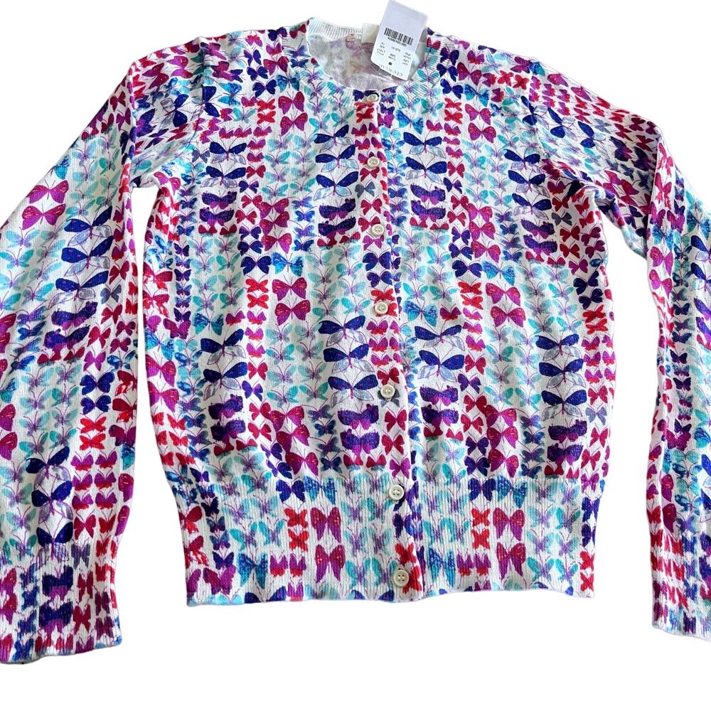Crewcuts girls butterfly print cardigan sweater size 14  NWT